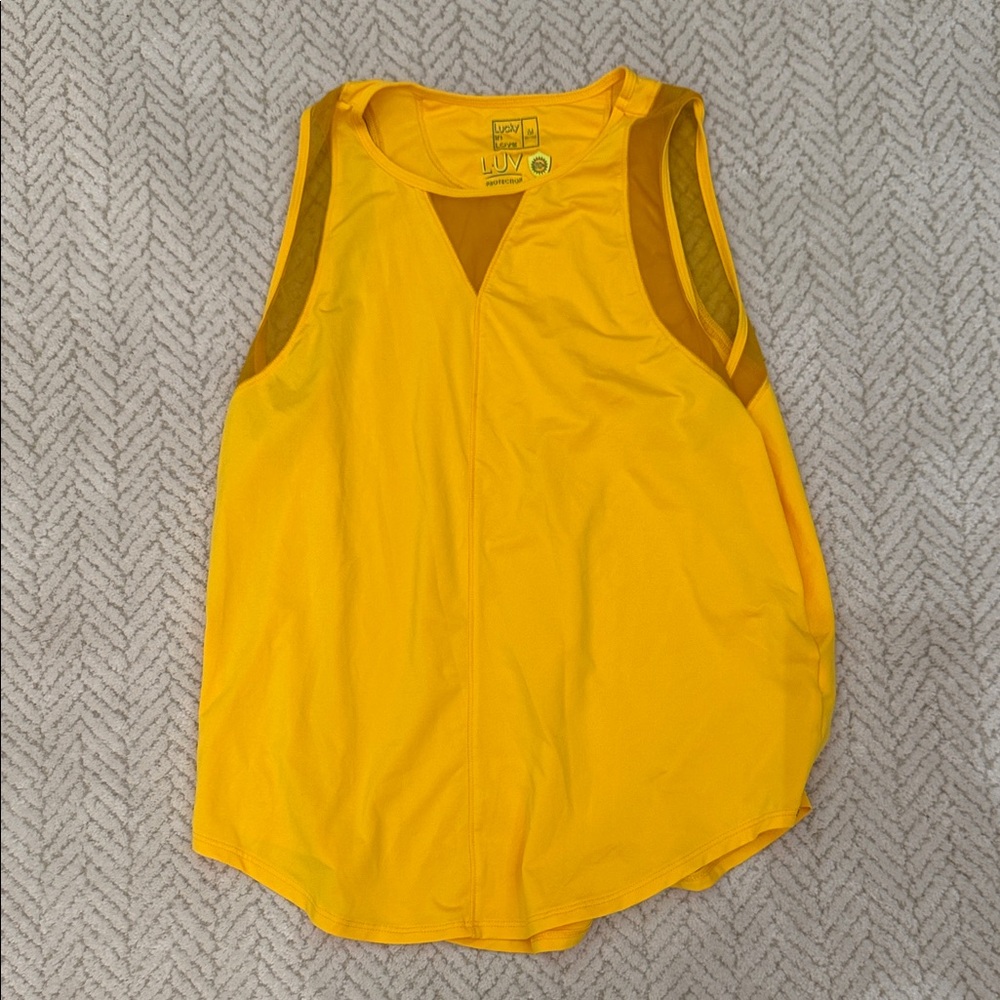 Lucky in Love Yellow Muscle Tank